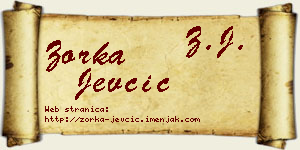 Zorka Jevčić vizit kartica